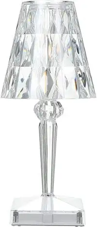 Bisofice Acrylic Diamond Table Lamp 3 Lighting Colors With Brightness Adjustable USB Crystal Bedside Night Light Decorative Bedroom Nightstand Lamp