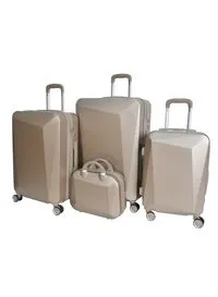 طقم حقائب سفر بعجلات من مورانو - 4 قطع (ذهبي)