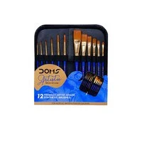 DOMS Artistic Paint Brush Set With Zip Case (12 Brushes x 1 Set)