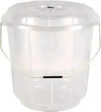 Royalford 5L Transparent Plastic Bucket With Lid- Rf11723 Polypropylene Bucket With A Lid And Steel Handle Break-Resistant, Light-Weight, Virgin Plastic, Perfect For Bathroom, Kitchen Transparent