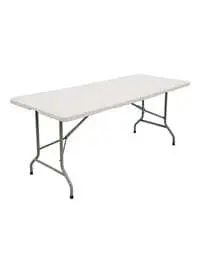 Almufarrej Foldable Buffet Table, White/Grey, 180 X 72 X 73cm