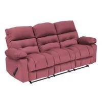 In House Velvet Triple Recliner Chair - Dark Pink - NZ60