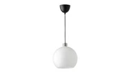 Pendant lamp, white glass/nickel-plated30 cm