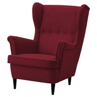 In House Chair King Linen With Two Wings - Burgundy - E3