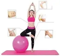 Generic 65Cm Balance Stability Pilates Ball For Yoga Fitness Exercise With Air Pump Pink [Btx]