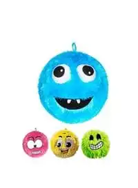 Rolly Toys Inflatable Fuzzy Plush Bouncing Ball Smiley Size 22 For Kids