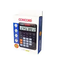 كونكورد CC118 آلة حاسبة إلكترونية لسطح المكتب مكونة من 12 رقمًا مع طاقة مزدوجة