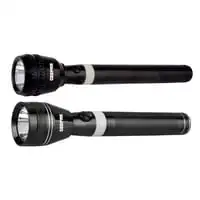 Geepas GFL4637 2Pcs Rechargeable LED Flashlight 3W - Portable Design With Glow Rubber, 3 Hours Working, Ideal For Camping, Trekking & Power Cut Offs