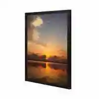 Lowha A Beautiful View Of Sunset Wall Art Painting With Pan Wooden Black Color Frame 43X53cm