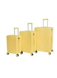طقم حقائب سفر بعجلات بعجلات من مورانو مكون من 3 قطع - أصفر