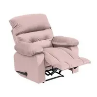 In House Velvet Rocking & Rotating Recliner Chair - Light Pink - NZ60