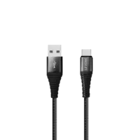 ليفور - كيبل مايكرو USB بطول 1 متر مجدول نايلون - أسود