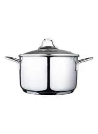 Serenk Induction Cookware Stainless Steel 2.64 Quarts Encapsulated Bottom Modernist Stock Pot With Dishwasher Safe Silver 20cm