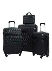 Morano 4-Pieces Luggage Trolley Bags Set (Black)