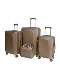 Morano 4-Pieces Luggage Trolley Bags Set (Bronzage)