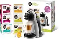 De'Longhi Nescafé Dolce Gusto Mini Me, Single Serve Capsule Coffee Machine Starter Kit, Including 6 boxes of Coffee Pods, EDG155.BG, Black & Grey