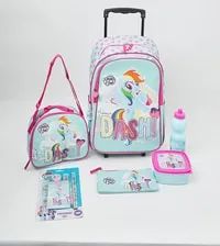 Back To School Set Bag My Little Pony 12 Items (18" Trolley, Lunch Bag, Pencil Case, Stationery Set, Water Bottle, Lunch Box)