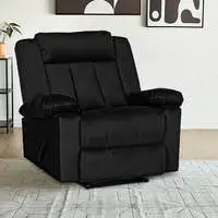 In House Velvet Classic Recliner Chair - Black - AB05