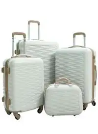 Morano Hard-Side Travel Back Luggage Trolley Set, 4 Pcs - Special Beige Khaki