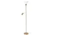 Floor uplighter/reading lamp, brass-colour/glass