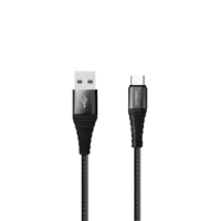 ليفور - كابل USB إلى Type-C بطول 1 متر من النايلون - أسود