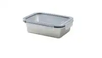 Food container with lid, rectangular stainless steel/plastic1.0 l
