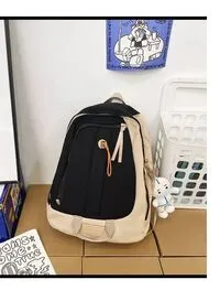 حقيبة مدرسية مع جيب للكمبيوتر المحمول والتابلت، أسود
