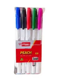 Flair Peach Ball Pen 1.0mm Set of 5 Colours