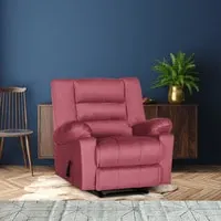 In House Velvet Rocking & Rotating Recliner Chair - Dark Pink - Nice 02