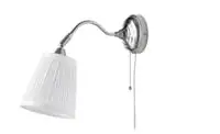 Wall lamp, nickel-plated/white