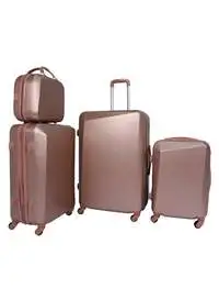 Morano 4-Pieces Luggage Trolley Bags Set Rose Golden