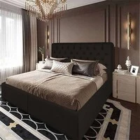 In House Lujin Linen Bed Frame - Single - 200x90cm - Dark Brown