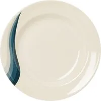 Royalford 9" Melamine Ware Super Rays Flat Plate - Pasta Plates, Plate With Playful Classic Decoration, Dishwasher Safe, Ideal For Soup, Deserts, Ice Cream And More (Green)