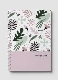 Lowha Spiral Notebook With 60 Sheets And Hard Paper Covers With Floral White Design, For Jotting Notes And Reminders, For Work, University, School