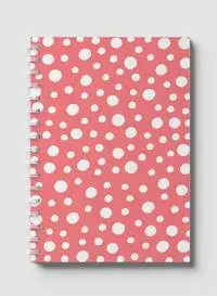 Lowha Spiral Notebook With 60 Sheets And Hard Paper Covers With Doodle White Circles Design, For Jotting Notes And Reminders, For Work, University, School