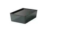 Box with lid, transparent black18x26x8 cm