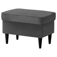 In House Chair Footstool Velvet With Elegant Design - Dark Gray - E3