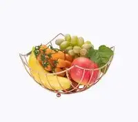 Royalford Rose Gold Fruit Basket 230X240X120mm Metal Fruit Bowl, Wire Fruit Basket, Storage For Vegetable Snack Bread