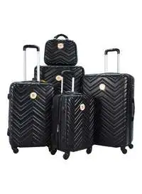 Star Line Star Line 5 Pieces Luggage Trolley Bags Set Black