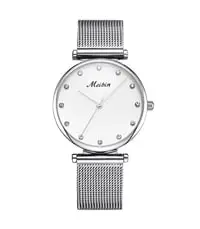 Meibin Analog Wrist Watch Mesh Band Water Resistant For Women, M1190-Wrgh