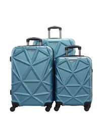 باراجون طقم حقائب سفر بعجلات ABS بجوانب صلبة 3 قطع مقاس 20/24/28 بوصة، أزرق