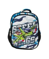 MASCO 12 Inches Steel Wings Fighter Jet Printed Boys Kindergarten School Bag