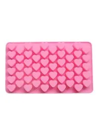 Generic Heart-Shaped Non-Stick 55 Cake Baking Mould Pink 18.5X11X1.4Centimeter