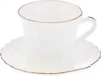 Royalford Shell Shape Cup & Saucer 12Pcs (Opalware)