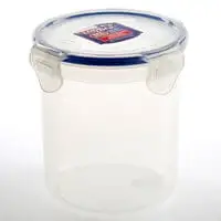 Lock & Lock Classic Stackable Airtight Round Food Container Clear/Blue 700ml
