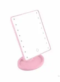 Generic Makeup Mirror With LED Lights Pink 14X8X5Inch