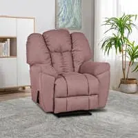 Penhaligon's Linen Rocking & Rotating Recliner Chair - Dark Pink