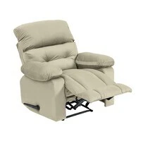 In House Velvet Classic Recliner Chair - Light Beige - NZ60