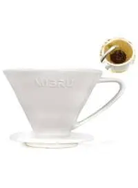 Mibru V60 Ceramic Dripper Made Of High Fired Material Pour Over Coffee Maker Slow Brewing Home Office Cafe Strong Flavour Brewer White Size 02