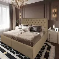 هيكل سرير كتان من In House Lujin - مفرد - 200×120 سم - بيج
